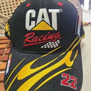 CFS Nascar accessories..Vintage 90's Nascar Cat Burton 22 snap back hat.
